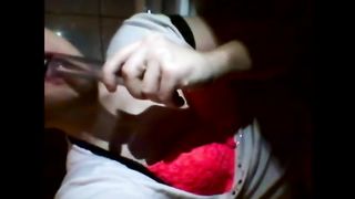 Teenie sissy deep-throat fake penis and sloppy converse