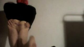 T-Model dance, crimson head, crimson undies, venice mask, wild caboose