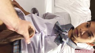 Tranny College Girl Gives Blow-Job