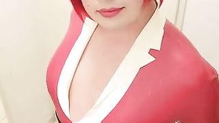 Crossdresser Spandex Nurse & Harness