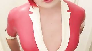 Crossdresser Spandex Nurse & Harness