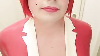 Crossdresser Spandex Nurse & Harness