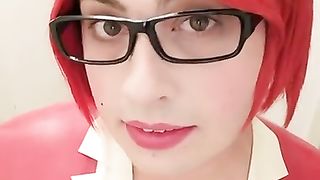 Crossdresser Spandex Nurse & Harness