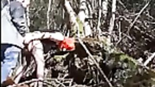 Tranvestite Vulva Riot smashed Outdoors