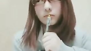 Japanese Teenie CD In Glasses And Her Magic Wand