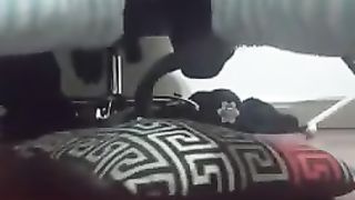 Youthfull t-model jacks off while get humped