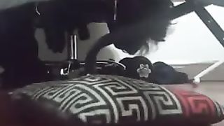 Youthfull t-model jacks off while get humped