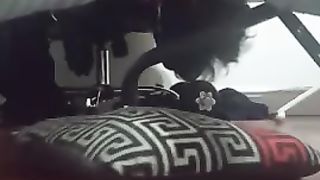 Youthfull t-model jacks off while get humped