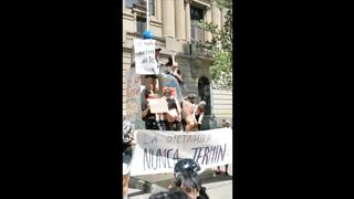 Shemales and Fags protesting in Chile during the Civil War