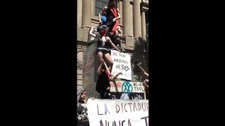 Shemales and Fags protesting in Chile during the Civil War