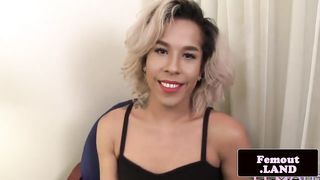 Fancy dark-hued trans princess solo stroking sesh