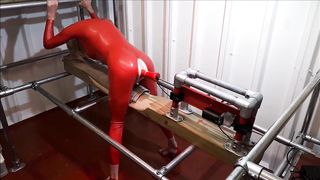 RachelSexyMaid - 34 - Dungeon Space Fuckmachine in Crimson Spandex Catsuit