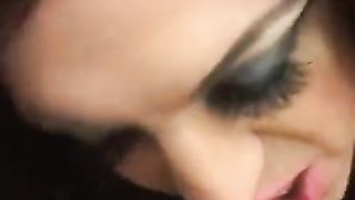 Ginger-Haired Tgirl in Fishnets gives Lengthy Oral Pleasure