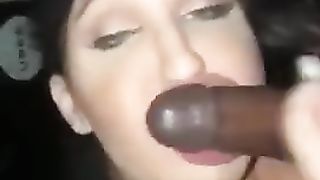 Super-Sexy Trans Inhaling my BIG BLACK COCK until I Ballsack in her Hatch! Filthy Head!!!