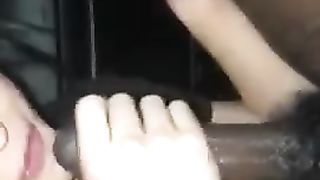 Super-Sexy Trans Inhaling my BIG BLACK COCK until I Ballsack in her Hatch! Filthy Head!!!