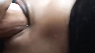 TRANSSEXUAL Aubrey  Deep Throats another BIG BLACK COCK (gulps)