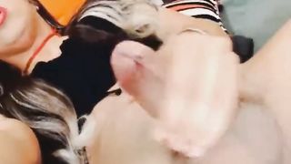 Wild Ladyboy Plays her Rock Hard Bone