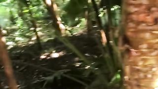 Trans Multiracial Duo Bangs Outdoors in Hawaii  Casey Smooches & Kylie