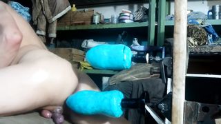 LARGE SELFMADE BLUE FAUX-COCK