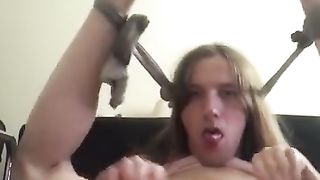 Trampy Trans Chick Claire Unwraps and Jerks on Camera!