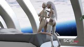 Sci-fi Escapade. Dickgirl Hookup Cyborg Pulverizes Youthfull Damsel in Orbital Statition