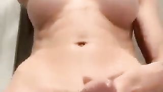 Beautiful ladyboy with a ideal assets fapping her fat lollipop