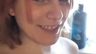 Jessica wildwood Pures a bowle of cold milk on herself