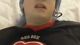 Plumper sissy transvestite spunks while pummeled by big black cock part trio