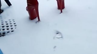 SLOPPY GARDENBOY FASHION SNOW EXTRAORDINARY HIGH HIGH-HEELED SHOES PUBLIC NAKED