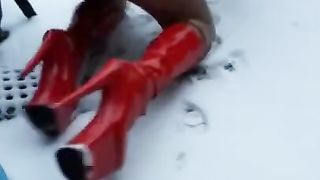 SLOPPY GARDENBOY FASHION SNOW EXTRAORDINARY HIGH HIGH-HEELED SHOES PUBLIC NAKED