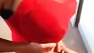 Ginormous titties smoking transvestite