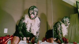 Wetlook Trousers and Gown with Mask