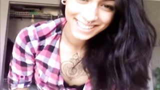 Ladyboy Jerks herself and Tastes her Man Gravy