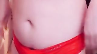 Obese T-Model She-Creature in Watch Thru Undergarments Wanking Yam-Sized Boner and Milk Cans