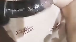 dark-hued she-male pulverize man