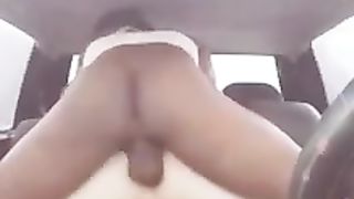 Handsome ebony tgirl pulverizing some successful milky boy