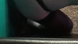 Wonderful cross dresser gets juices pied by huge dildoe