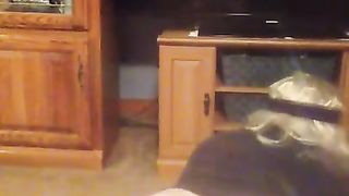 Booty wiggling on fuck stick