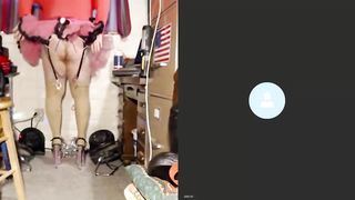 Dancing for my EBONY MAN while he converses grubby to me.