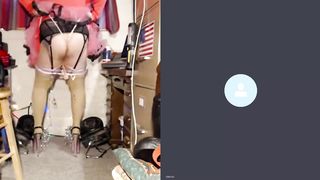 Dancing for my EBONY MAN while he converses grubby to me.