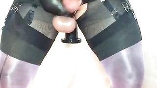 MEGA-SLUT SISSY PLAYS SALAMI WITH JISM SPUNK JIZZ