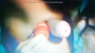 Macarena alone dual fake penis pummeled