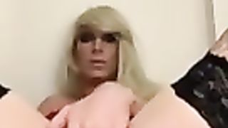 Ultra-Kinky platinum-blonde mega-slut demonstrates off her cock-squeezing milky fuck-hole