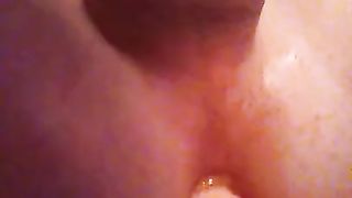 Sissy Riley clad up demonstrating salami and taut bum