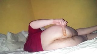 CD taunting fake penis with immense ass