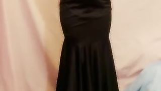 Ebony fishtail sundress. Posing and experiencing pretty.