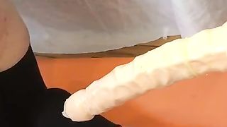 T-Girl Loud Wide Open Fart Assfuck Fake Penises + Pretty Soles part nine