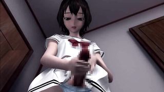 Teenage animated tranny drilling moist gash