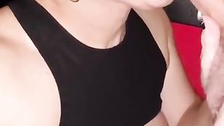 She-Creature Servicing a ample milky spunk-pump