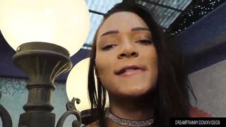 Dark-Haired Ts Hanna Rios Showcases Off Her Bod and Fuckpole as She Bathes